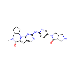 CN(C)C(=O)c1cc2cnc(Nc3ccc(N4C[C@@H]5CNC[C@@H]5C4=O)cn3)nc2n1C1CCCC1 ZINC000118591817