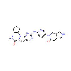 CN(C)C(=O)c1cc2cnc(Nc3ccc(N4C[C@@H]5CNC[C@@H]5CC4=O)cn3)nc2n1C1CCCC1 ZINC000205543215