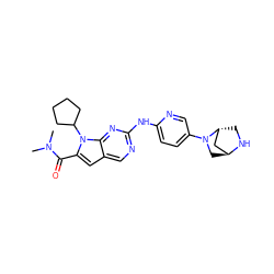 CN(C)C(=O)c1cc2cnc(Nc3ccc(N4C[C@H]5C[C@H]4CN5)cn3)nc2n1C1CCCC1 ZINC000261119146