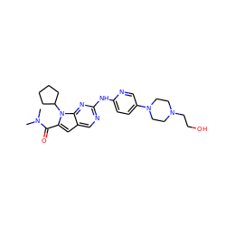 CN(C)C(=O)c1cc2cnc(Nc3ccc(N4CCN(CCO)CC4)cn3)nc2n1C1CCCC1 ZINC000113526255