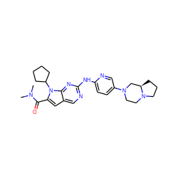 CN(C)C(=O)c1cc2cnc(Nc3ccc(N4CCN5CCC[C@@H]5C4)cn3)nc2n1C1CCCC1 ZINC000118594692