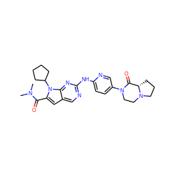 CN(C)C(=O)c1cc2cnc(Nc3ccc(N4CCN5CCC[C@H]5C4=O)cn3)nc2n1C1CCCC1 ZINC000118593462