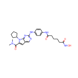 CN(C)C(=O)c1cc2cnc(Nc3ccc(NC(=O)CCCCC(=O)NO)cc3)nc2n1C1CCCC1 ZINC001772644224