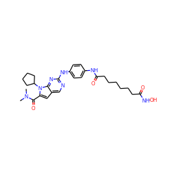 CN(C)C(=O)c1cc2cnc(Nc3ccc(NC(=O)CCCCCCC(=O)NO)cc3)nc2n1C1CCCC1 ZINC001772611618