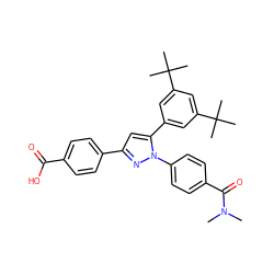 CN(C)C(=O)c1ccc(-n2nc(-c3ccc(C(=O)O)cc3)cc2-c2cc(C(C)(C)C)cc(C(C)(C)C)c2)cc1 ZINC000221664580