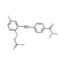 CN(C)C(=O)c1ccc(C#Cc2cc(Cl)ccc2OCC(=O)O)cc1 ZINC000073195739