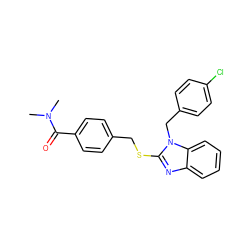 CN(C)C(=O)c1ccc(CSc2nc3ccccc3n2Cc2ccc(Cl)cc2)cc1 ZINC000026953364