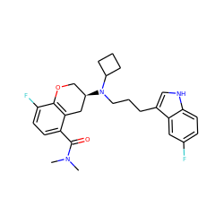 CN(C)C(=O)c1ccc(F)c2c1C[C@H](N(CCCc1c[nH]c3ccc(F)cc13)C1CCC1)CO2 ZINC000040937443