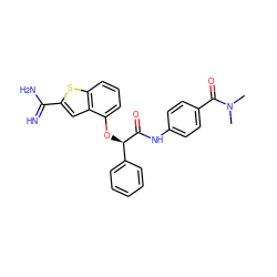 CN(C)C(=O)c1ccc(NC(=O)[C@H](Oc2cccc3sc(C(=N)N)cc23)c2ccccc2)cc1 ZINC000045370397