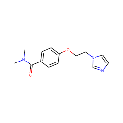 CN(C)C(=O)c1ccc(OCCn2ccnc2)cc1 ZINC000029218976