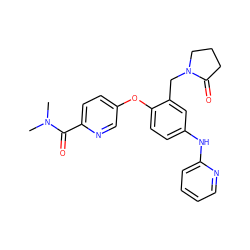 CN(C)C(=O)c1ccc(Oc2ccc(Nc3ccccn3)cc2CN2CCCC2=O)cn1 ZINC000166877838