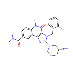 CN(C)C(=O)c1ccc2c(c1)c1nc(N3CCC[C@@H](N)C3)n(Cc3ccccc3Cl)c1c(=O)n2C ZINC000095560495