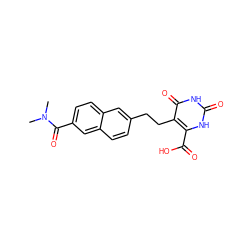 CN(C)C(=O)c1ccc2cc(CCc3c(C(=O)O)[nH]c(=O)[nH]c3=O)ccc2c1 ZINC001772582334