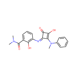 CN(C)C(=O)c1cccc(/N=c2/c(N(C)c3ccccc3)c(O)c2=O)c1O ZINC000101062630