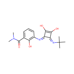 CN(C)C(=O)c1cccc(/N=c2\c(O)c(O)\c2=N/C(C)(C)C)c1O ZINC000036143785