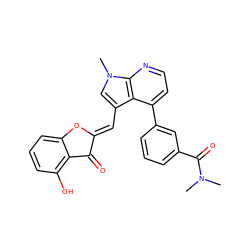 CN(C)C(=O)c1cccc(-c2ccnc3c2c(/C=C2\Oc4cccc(O)c4C2=O)cn3C)c1 ZINC000049067362