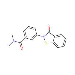 CN(C)C(=O)c1cccc(-n2sc3ccccc3c2=O)c1 ZINC000064705095