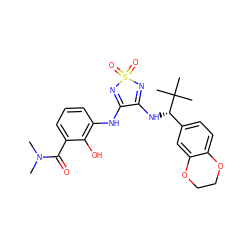 CN(C)C(=O)c1cccc(NC2=NS(=O)(=O)N=C2N[C@@H](c2ccc3c(c2)OCCO3)C(C)(C)C)c1O ZINC000029037890