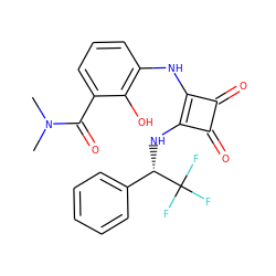 CN(C)C(=O)c1cccc(Nc2c(N[C@@H](c3ccccc3)C(F)(F)F)c(=O)c2=O)c1O ZINC000101177025