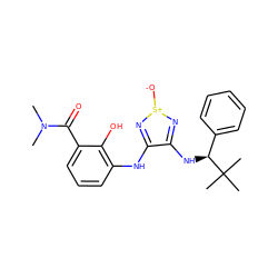 CN(C)C(=O)c1cccc(Nc2n[s+]([O-])nc2N[C@@H](c2ccccc2)C(C)(C)C)c1O ZINC000147674360