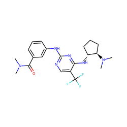 CN(C)C(=O)c1cccc(Nc2ncc(C(F)(F)F)c(N[C@@H]3CCC[C@H]3N(C)C)n2)c1 ZINC000040835683