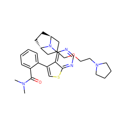 CN(C)C(=O)c1ccccc1-c1csc2ncnc(N3[C@H]4CC[C@H]3CC(COCCN3CCCC3)C4)c12 ZINC000146512450