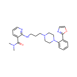 CN(C)C(=O)c1cccnc1NCCCN1CCN(c2ccccc2-c2ncco2)CC1 ZINC000003825356