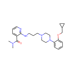 CN(C)C(=O)c1cccnc1NCCCN1CCN(c2ccccc2OCC2CC2)CC1 ZINC000003825355