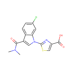 CN(C)C(=O)c1cn(-c2nc(C(=O)O)cs2)c2cc(Cl)ccc12 ZINC000029046052