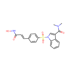 CN(C)C(=O)c1cn(S(=O)(=O)c2ccc(/C=C/C(=O)NO)cc2)c2ccccc12 ZINC001772654958