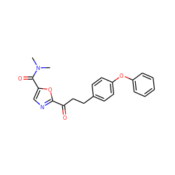 CN(C)C(=O)c1cnc(C(=O)CCc2ccc(Oc3ccccc3)cc2)o1 ZINC000029135824