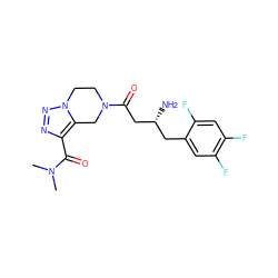 CN(C)C(=O)c1nnn2c1CN(C(=O)C[C@H](N)Cc1cc(F)c(F)cc1F)CC2 ZINC000066073779