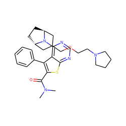 CN(C)C(=O)c1sc2ncnc(N3[C@H]4CC[C@H]3CC(COCCN3CCCC3)C4)c2c1-c1ccccc1 ZINC000146464886