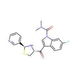 CN(C)C(=O)n1cc(C(=O)[C@@H]2CS[C@@H](c3cccnc3)N2)c2ccc(F)cc21 ZINC000013737544