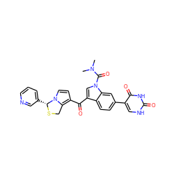 CN(C)C(=O)n1cc(C(=O)c2ccn3c2CS[C@@H]3c2cccnc2)c2ccc(-c3c[nH]c(=O)[nH]c3=O)cc21 ZINC000026735395