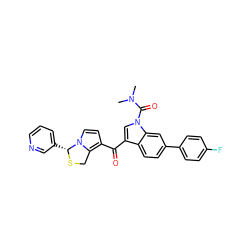 CN(C)C(=O)n1cc(C(=O)c2ccn3c2CS[C@@H]3c2cccnc2)c2ccc(-c3ccc(F)cc3)cc21 ZINC000003809579