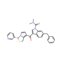 CN(C)C(=O)n1cc(C(=O)c2ccn3c2CS[C@@H]3c2cccnc2)c2ccc(Cc3ccccc3)cc21 ZINC000026736357