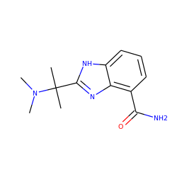 CN(C)C(C)(C)c1nc2c(C(N)=O)cccc2[nH]1 ZINC000040936336