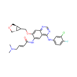 CN(C)C/C=C/C(=O)Nc1cc2c(Nc3ccc(F)c(Cl)c3)ncnc2cc1OCC1[C@@H]2COC[C@@H]12 ZINC000149026861