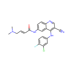 CN(C)C/C=C/C(=O)Nc1ccc2ncc(C#N)c(Nc3ccc(F)c(Cl)c3)c2c1 ZINC000002005185