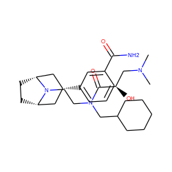 CN(C)C[C@@H](O)C(=O)N(CCN1[C@H]2CC[C@@H]1C[C@H](c1cccc(C(N)=O)c1)C2)CC1CCCCC1 ZINC000117293461