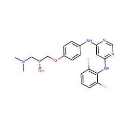 CN(C)C[C@@H](O)COc1ccc(Nc2cc(Nc3c(F)cccc3F)ncn2)cc1 ZINC000003581444