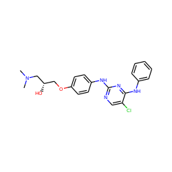 CN(C)C[C@@H](O)COc1ccc(Nc2ncc(Cl)c(Nc3ccccc3)n2)cc1 ZINC000013538076