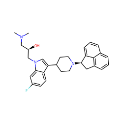 CN(C)C[C@@H](O)Cn1cc(C2CCN([C@@H]3Cc4cccc5cccc3c45)CC2)c2ccc(F)cc21 ZINC000036222035