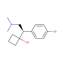 CN(C)C[C@@H](c1ccc(Br)cc1)C1(O)CCC1 ZINC000026734309