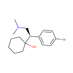 CN(C)C[C@@H](c1ccc(Br)cc1)C1(O)CCCCC1 ZINC000026732347