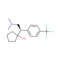 CN(C)C[C@@H](c1ccc(C(F)(F)F)cc1)C1(O)CCCC1 ZINC000026742069