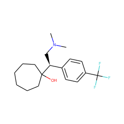 CN(C)C[C@@H](c1ccc(C(F)(F)F)cc1)C1(O)CCCCCC1 ZINC000026733552