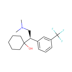 CN(C)C[C@@H](c1cccc(C(F)(F)F)c1)C1(O)CCCCC1 ZINC000026735989