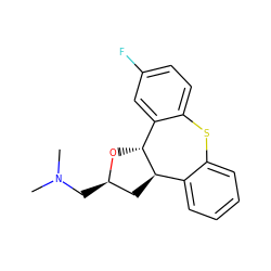 CN(C)C[C@@H]1C[C@@H]2c3ccccc3Sc3ccc(F)cc3[C@H]2O1 ZINC000013611468